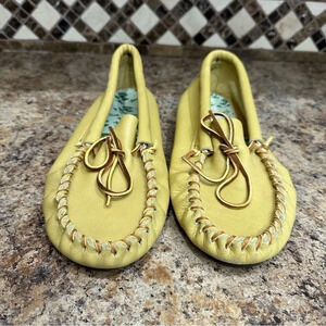 Taos Footwear Sunny Yellow Leather Moccasins